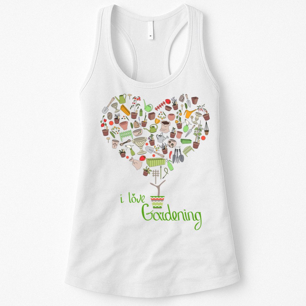I Love Gardening Potted Bush Of Gardening Womens Tank Top
