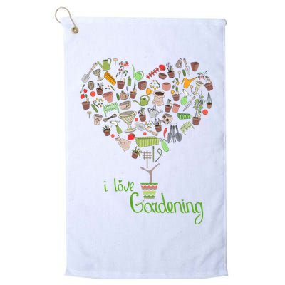 I Love Gardening Potted Bush Of Gardening Golf Towel