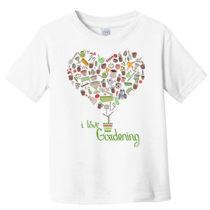 I Love Gardening Potted Bush Of Gardening Toddler T-Shirt