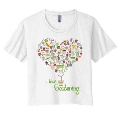 I Love Gardening Potted Bush Of Gardening Crop Top