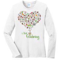 I Love Gardening Potted Bush Of Gardening Ladies Long Sleeve Shirt