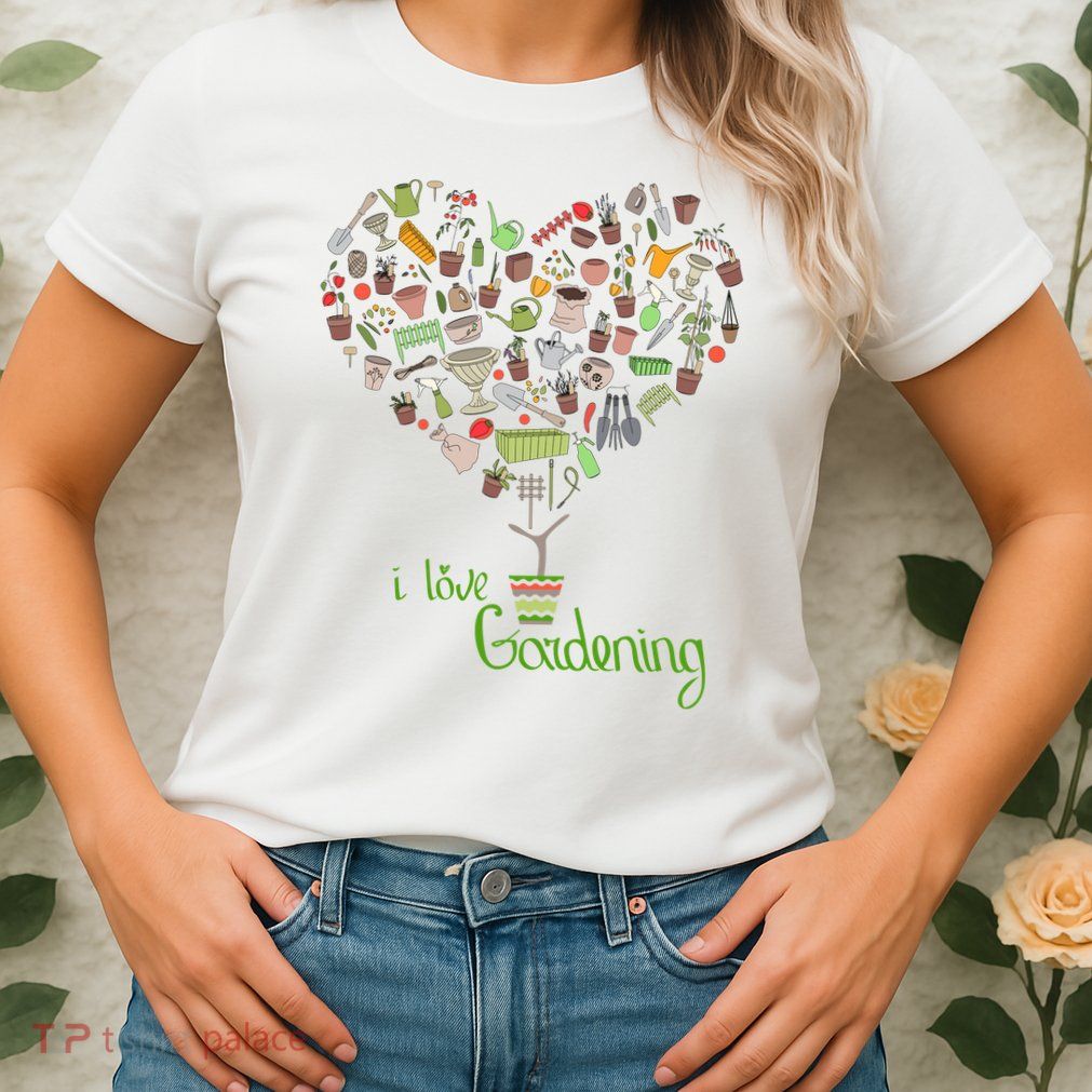 I Love Gardening Potted Bush Of Gardening Womens T-Shirt