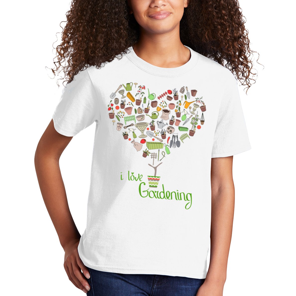 I Love Gardening Potted Bush Of Gardening Kids T-Shirt