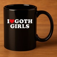 I Love Goth I Heart Goth 11oz C Handle Ceramic Mug