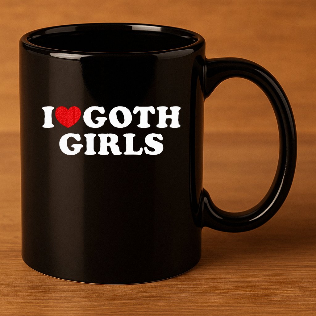I Love Goth I Heart Goth 11oz C Handle Ceramic Mug