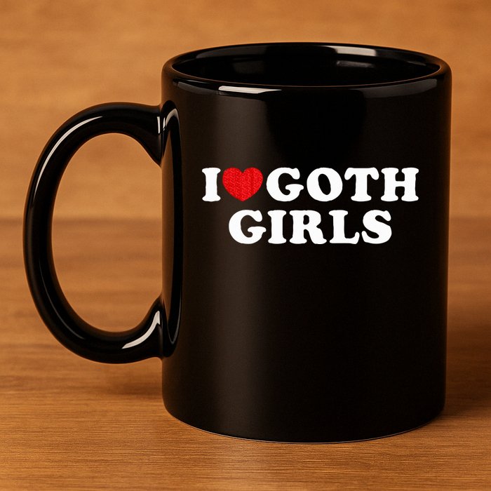 I Love Goth I Heart Goth 11oz C Handle Ceramic Mug