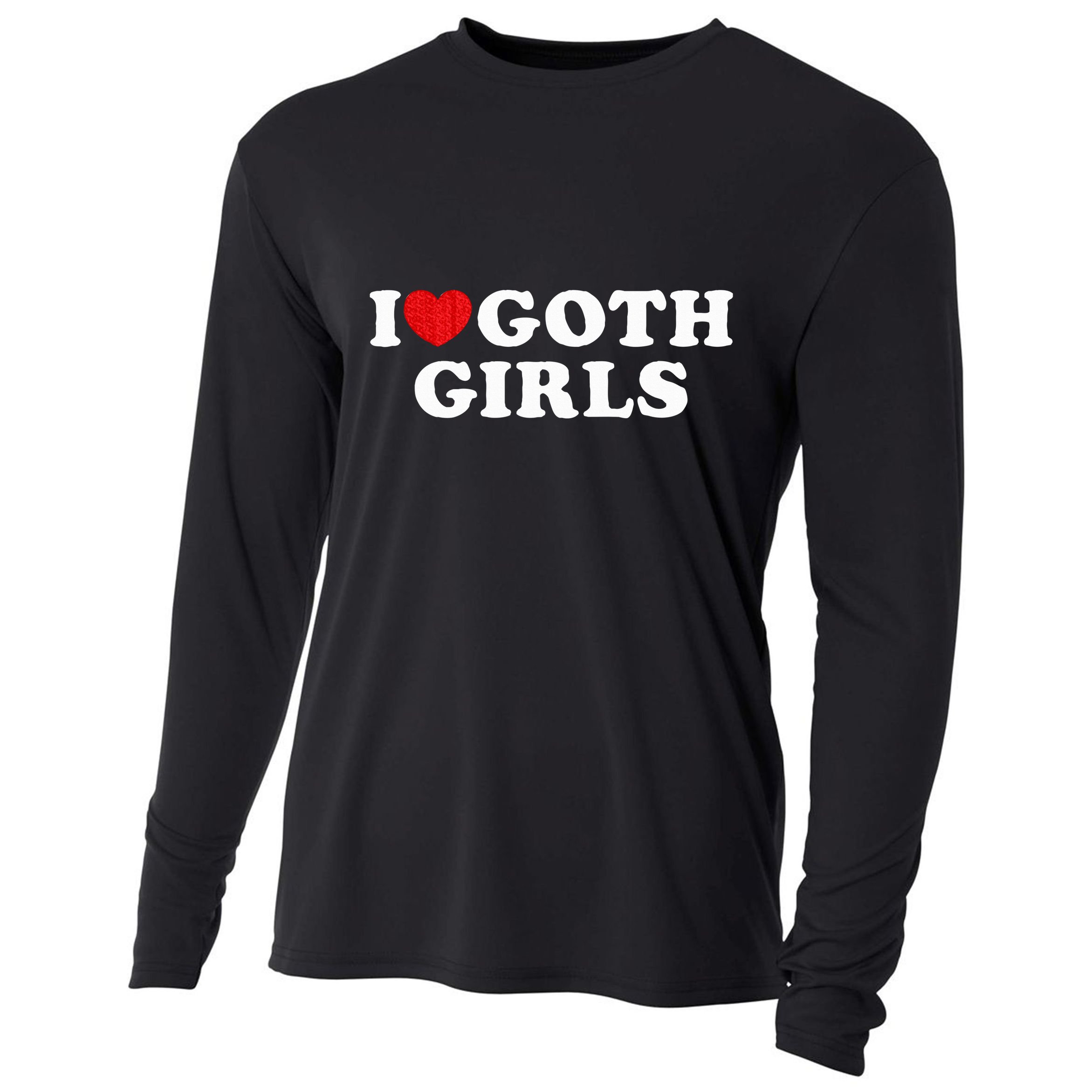 I Love Goth I Heart Goth Cooling Performance Long Sleeve Crew