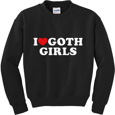 I Love Goth I Heart Goth Kids Sweatshirt
