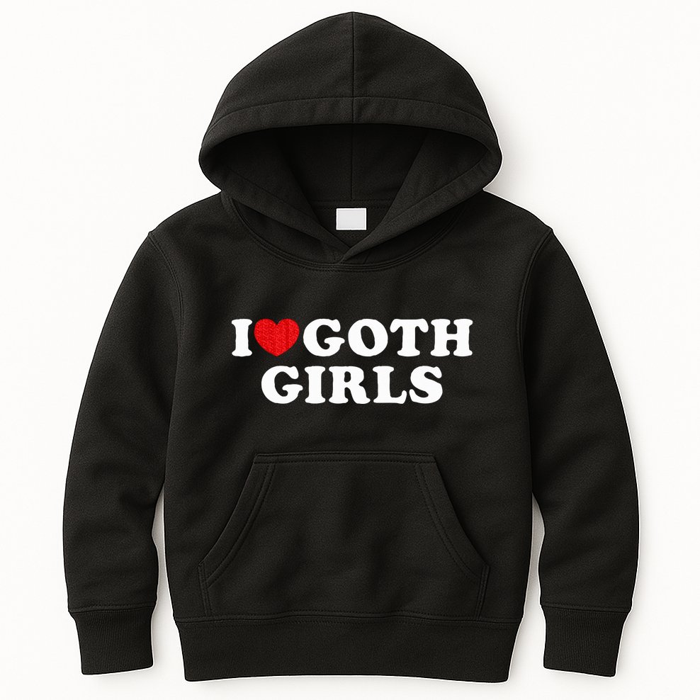 I Love Goth I Heart Goth Kids Hoodie