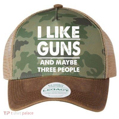 I Like Guns And Maybe Three People Legacy Tie Dye Trucker Hat