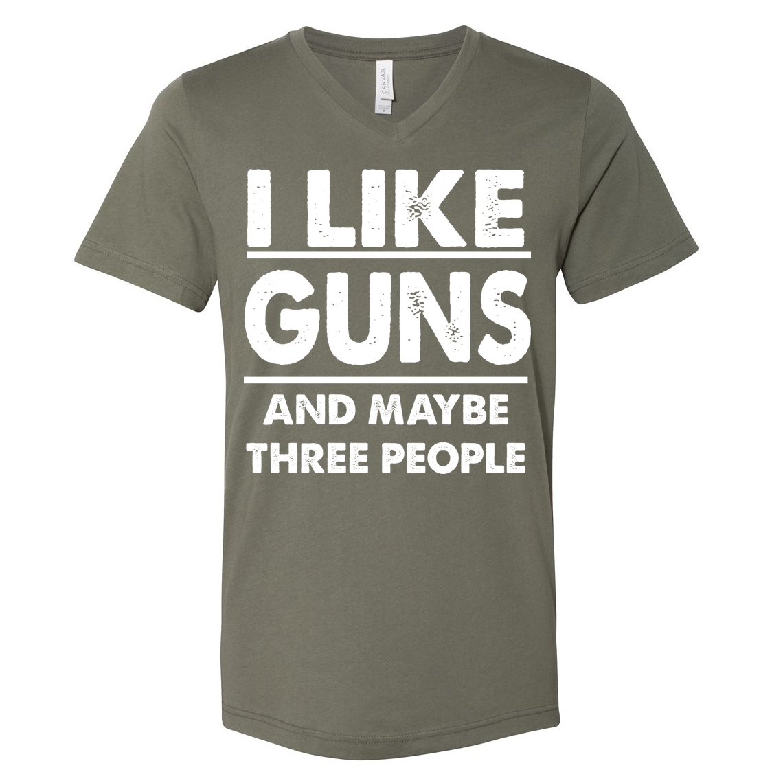 I Like Guns And Maybe Three People V-Neck T-Shirt