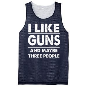 I Like Guns And Maybe Three People Mesh Reversible Basketball Jersey Tank