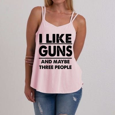 I Like Guns And Maybe Three People Women's Strappy Tank