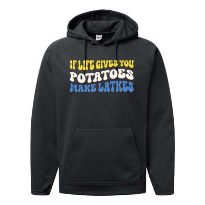 If Life Gives You Potatoes Make Latkes Funny Jewish Hanukkah Performance Fleece Hoodie