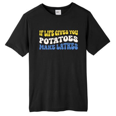 If Life Gives You Potatoes Make Latkes Funny Jewish Hanukkah Tall Fusion ChromaSoft Performance T-Shirt