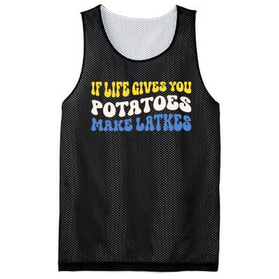 If Life Gives You Potatoes Make Latkes Funny Jewish Hanukkah Mesh Reversible Basketball Jersey Tank