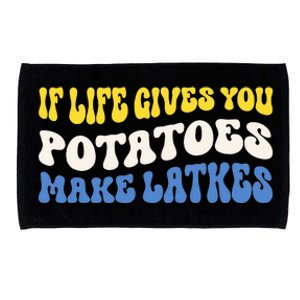 If Life Gives You Potatoes Make Latkes Funny Jewish Hanukkah Microfiber Hand Towel