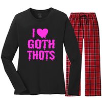 I Love Goth Thots Women's Long Sleeve Flannel Pajama Set 