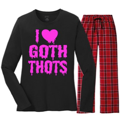 I Love Goth Thots Women's Long Sleeve Flannel Pajama Set 