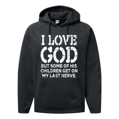 I Love God But Funny Jesus Christ Religious Christian Gift Performance Fleece Hoodie