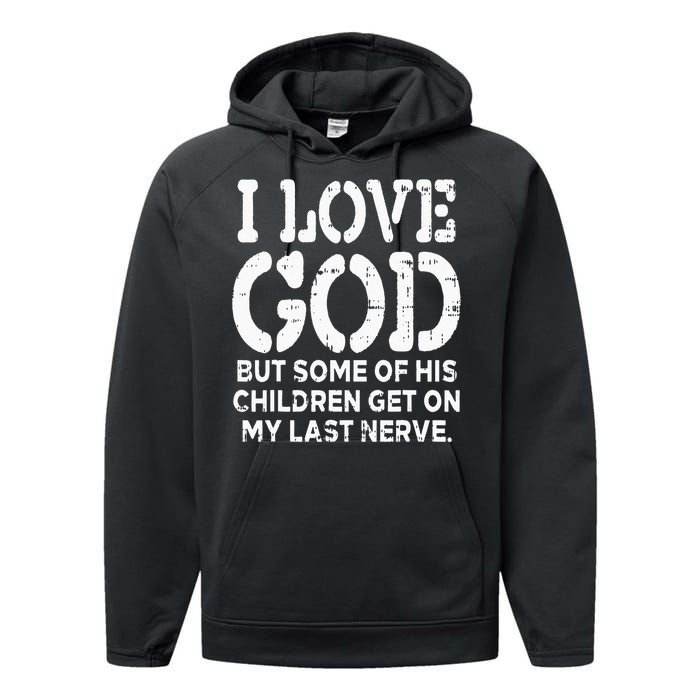 I Love God But Funny Jesus Christ Religious Christian Gift Performance Fleece Hoodie