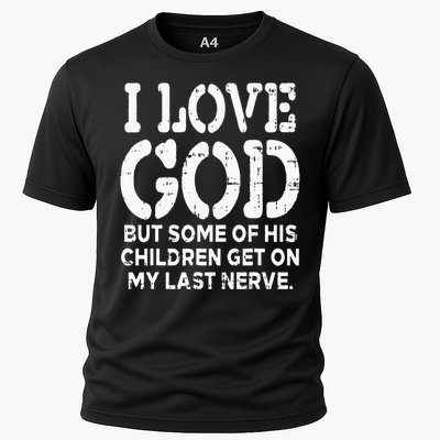 I Love God But Funny Jesus Christ Religious Christian Gift Cooling Performance Crew T-Shirt