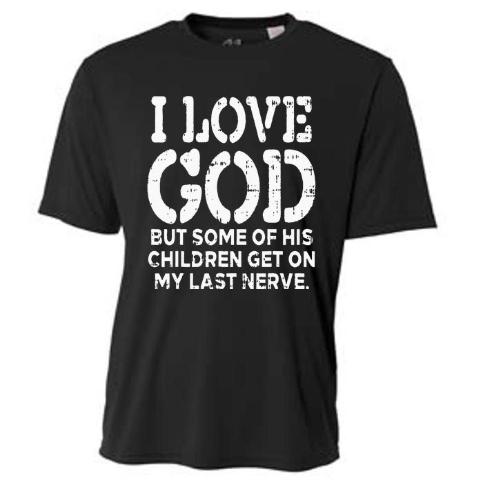 I Love God But Funny Jesus Christ Religious Christian Gift Cooling Performance Crew T-Shirt