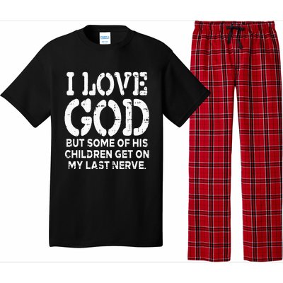 I Love God But Funny Jesus Christ Religious Christian Gift Pajama Set