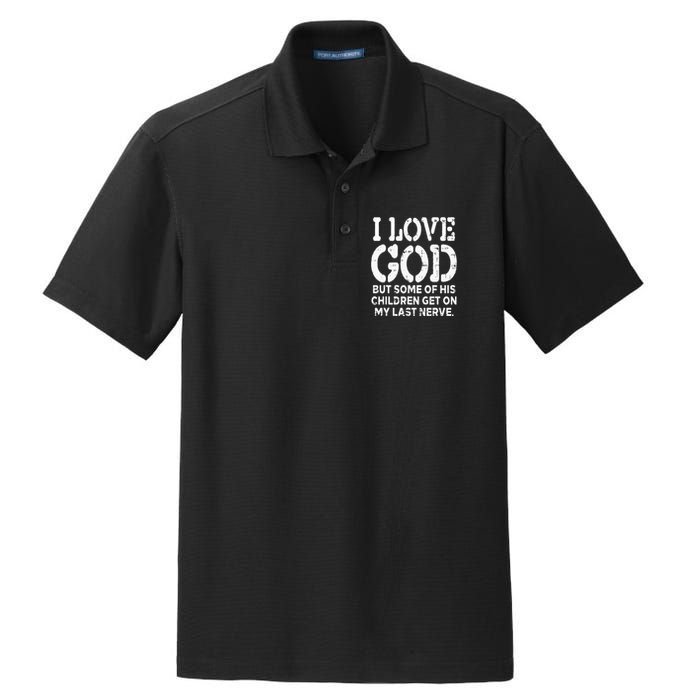 I Love God But Funny Jesus Christ Religious Christian Gift Dry Zone Grid Polo