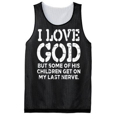 I Love God But Funny Jesus Christ Religious Christian Gift Mesh Reversible Basketball Jersey Tank