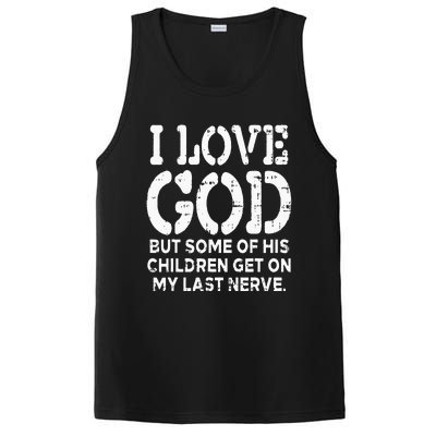 I Love God But Funny Jesus Christ Religious Christian Gift PosiCharge Competitor Tank