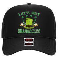 Irishs Let's Get Shamrocked Saint Patrick's Day High Crown Mesh Back Trucker Hat