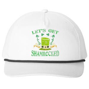 Irishs Let's Get Shamrocked Saint Patrick's Day Snapback Five-Panel Rope Hat