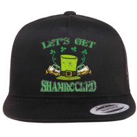 Irishs Let's Get Shamrocked Saint Patrick's Day Flat Bill Trucker Hat