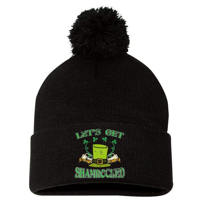 Irishs Let's Get Shamrocked Saint Patrick's Day Pom Pom 12in Knit Beanie