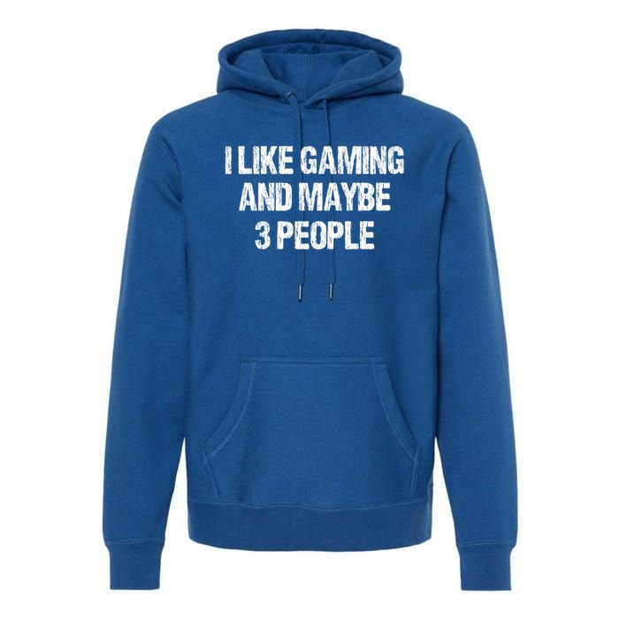 I Like Gaming And Maybe 3 People Nerd Gamer Fun Meaningful Gift Premium Hoodie