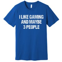 I Like Gaming And Maybe 3 People Nerd Gamer Fun Meaningful Gift Premium T-Shirt