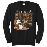 In Library Ghost Reading Books Halloween Librarian Ghost Sweatshirt