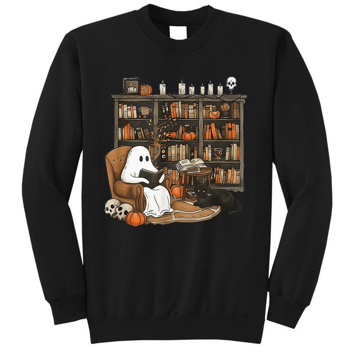 In Library Ghost Reading Books Halloween Librarian Ghost Sweatshirt