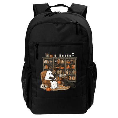 In Library Ghost Reading Books Halloween Librarian Ghost Daily Commute Backpack