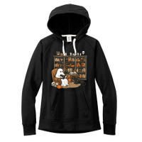 In Library Ghost Reading Books Halloween Librarian Ghost Women's Fleece Hoodie