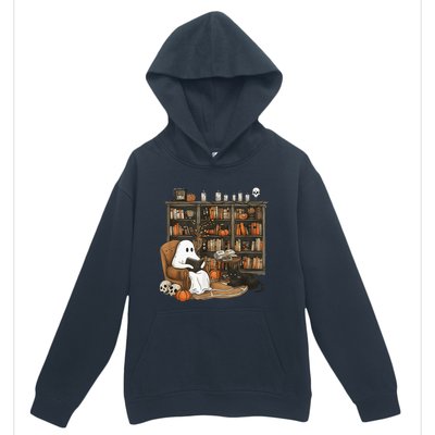 In Library Ghost Reading Books Halloween Librarian Ghost Urban Pullover Hoodie