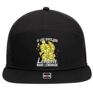 If Life Gives You Lemons Make Lemonade Stand Gift 7 Panel Mesh Trucker Snapback Hat