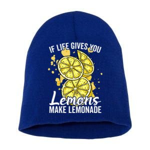 If Life Gives You Lemons Make Lemonade Stand Gift Short Acrylic Beanie