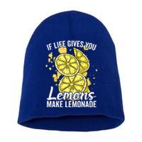 If Life Gives You Lemons Make Lemonade Stand Gift Short Acrylic Beanie