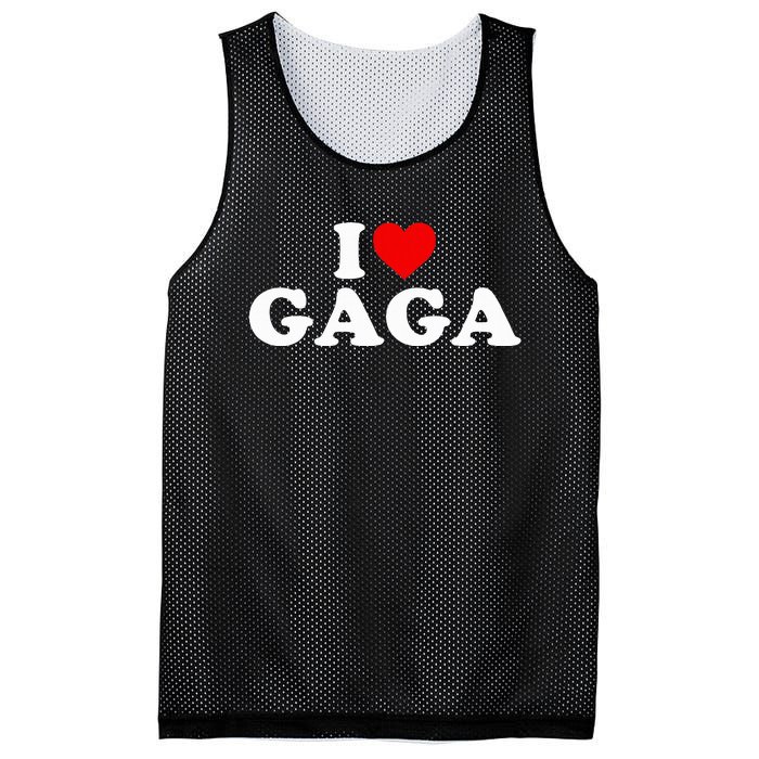 I Love Gaga  Mesh Reversible Basketball Jersey Tank