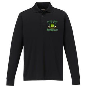 Irishs Let's Get Shamrocked Saint Patrick's Day Performance Long Sleeve Polo