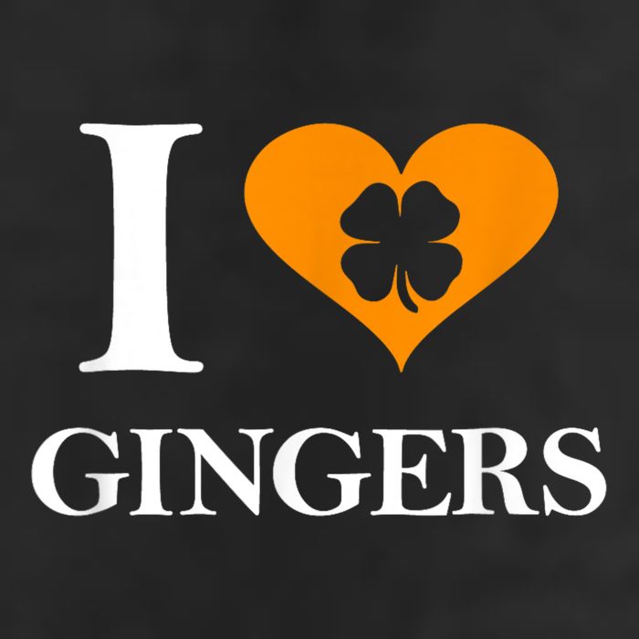 I Love Gingers Heart Shamrock Redhead Lover Funny Gift 7 Panel Mesh Trucker Snapback Hat