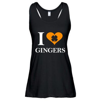 I Love Gingers Heart Shamrock Redhead Lover Funny Gift Ladies Essential Flowy Tank