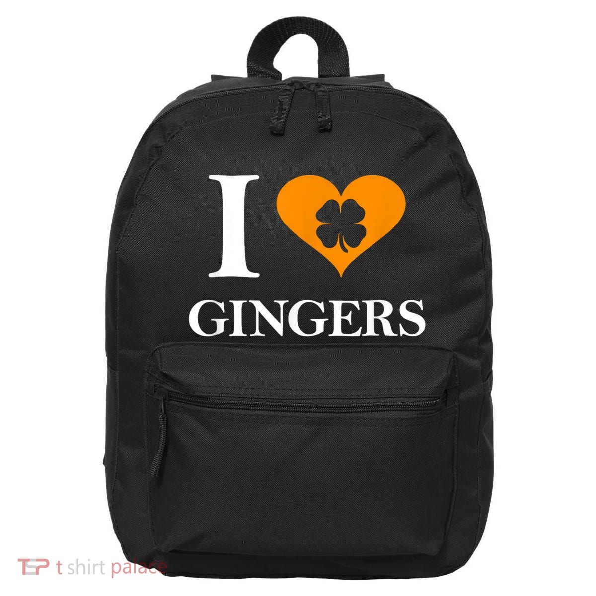 I Love Gingers Heart Shamrock Redhead Lover Funny Gift 16 in Basic Backpack